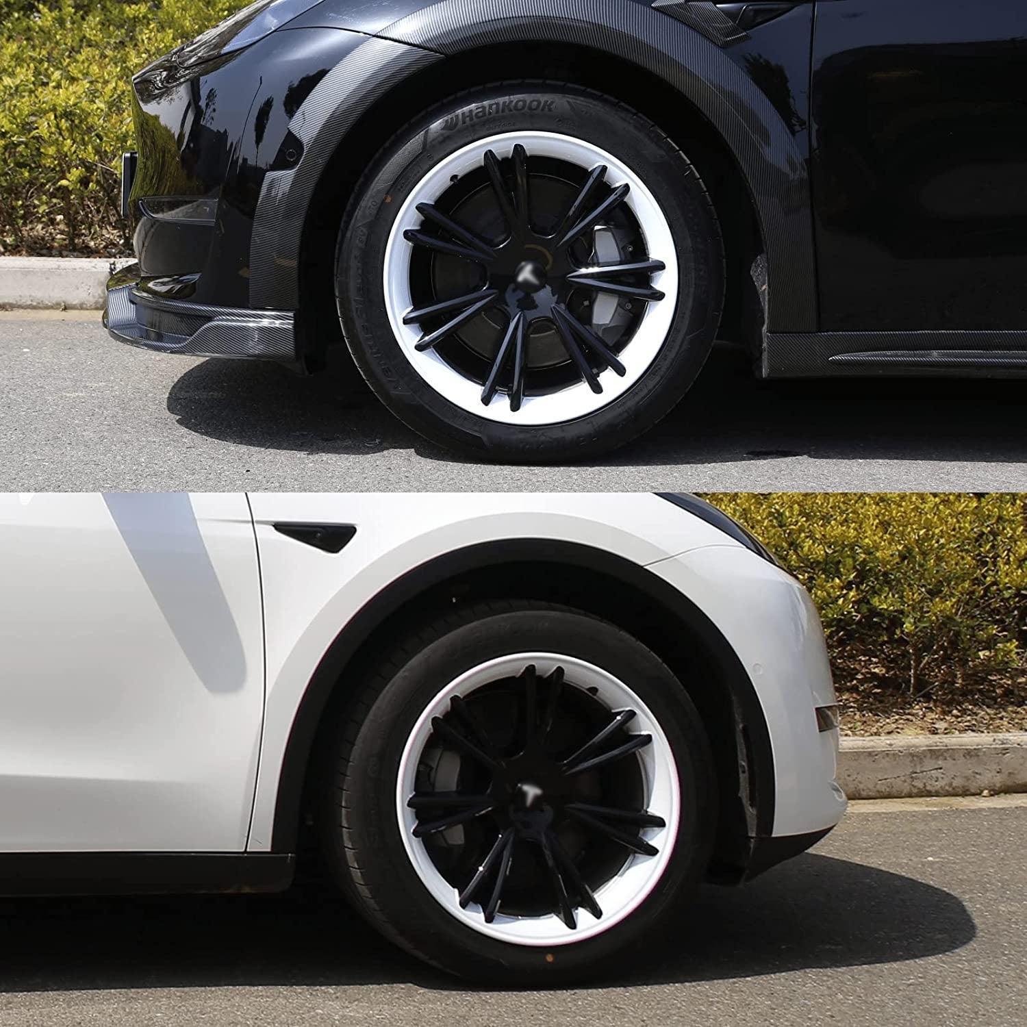 19‘’ Wheel Covers Black and White for Tesla Model Y - TESDADDY