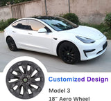 18‘’ Turbine  Wheel  Covers Matte Black for Model 3 - TESDADDY