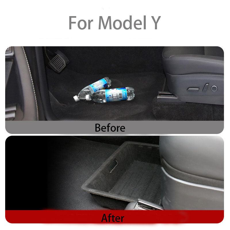 Under-seat conjoined storage box model Y - TESLOVERY