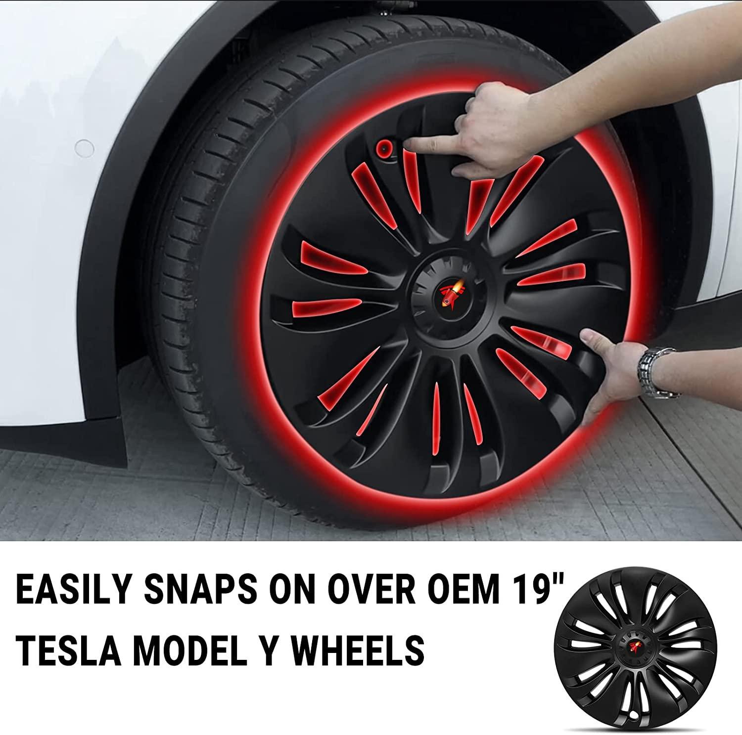 19‘’ Gemini Wheel Covers Matt Black  for Model Y